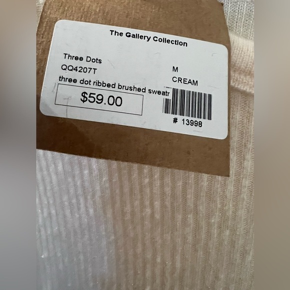 NWT Three Dots Ribbed Brushed Long Sleeve Shirt - Picture 4 of 6